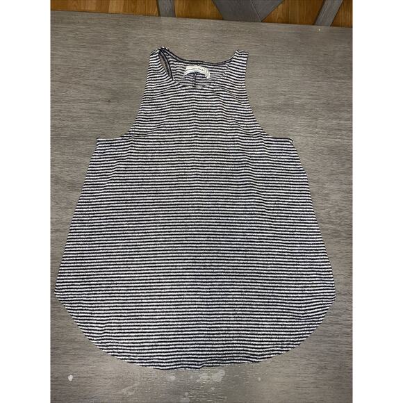 Abercrombie & Fitch Women's Size S Tank Sleeveless Gray Striped Viscose Crew - Picture 1 of 4